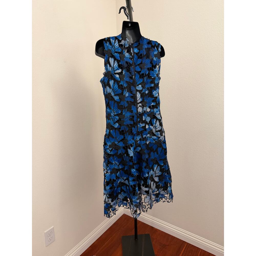Elie Tahari floral aplique blue & black dress size 6 - Picture 4 of 6